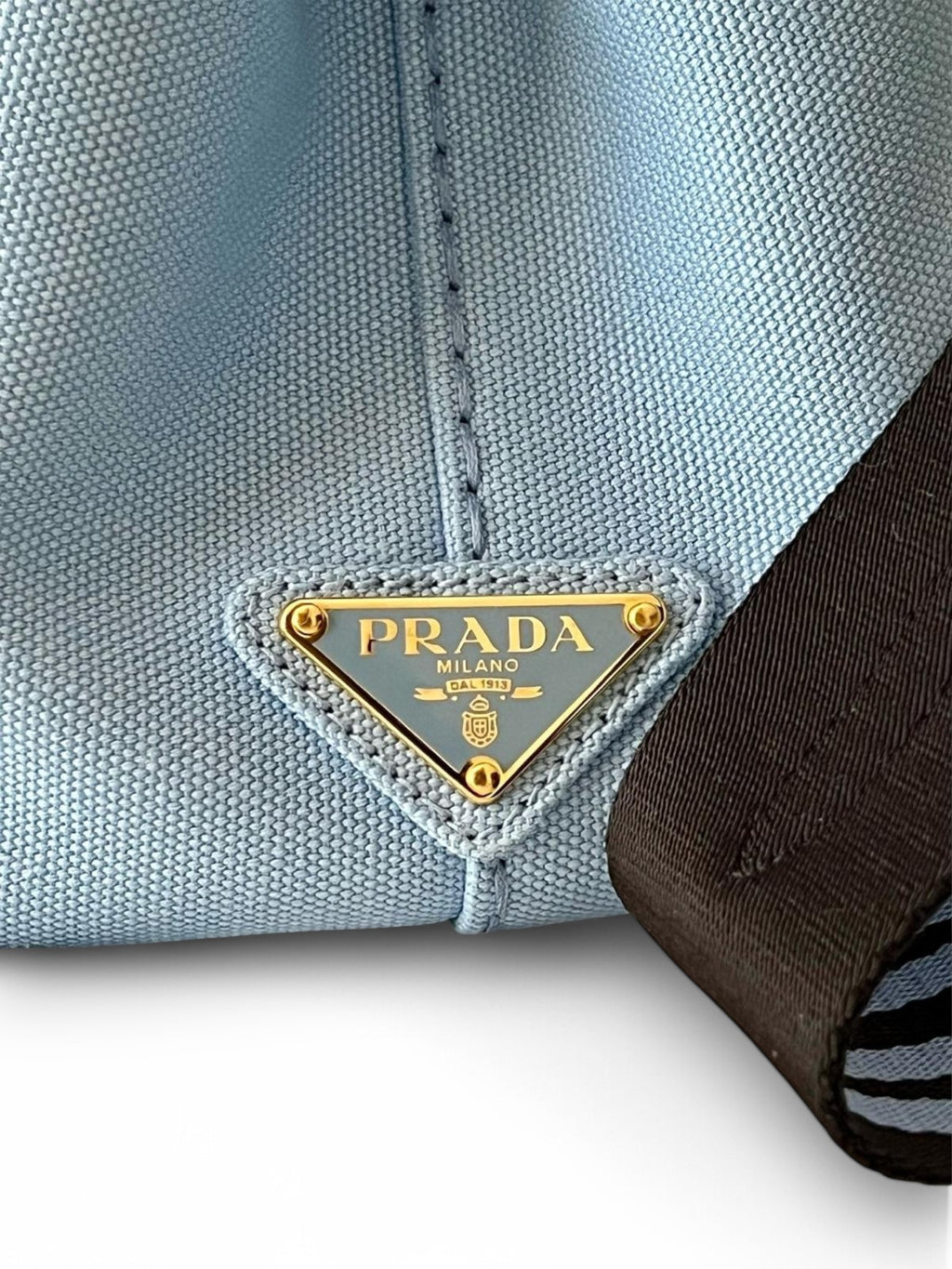 Borsa Azzurro In Canvas Prada