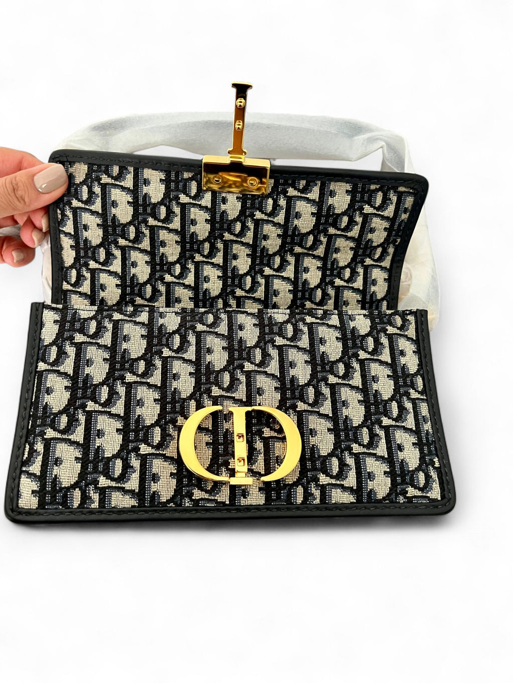 Borsa 30 montaigne Dior oblique blu