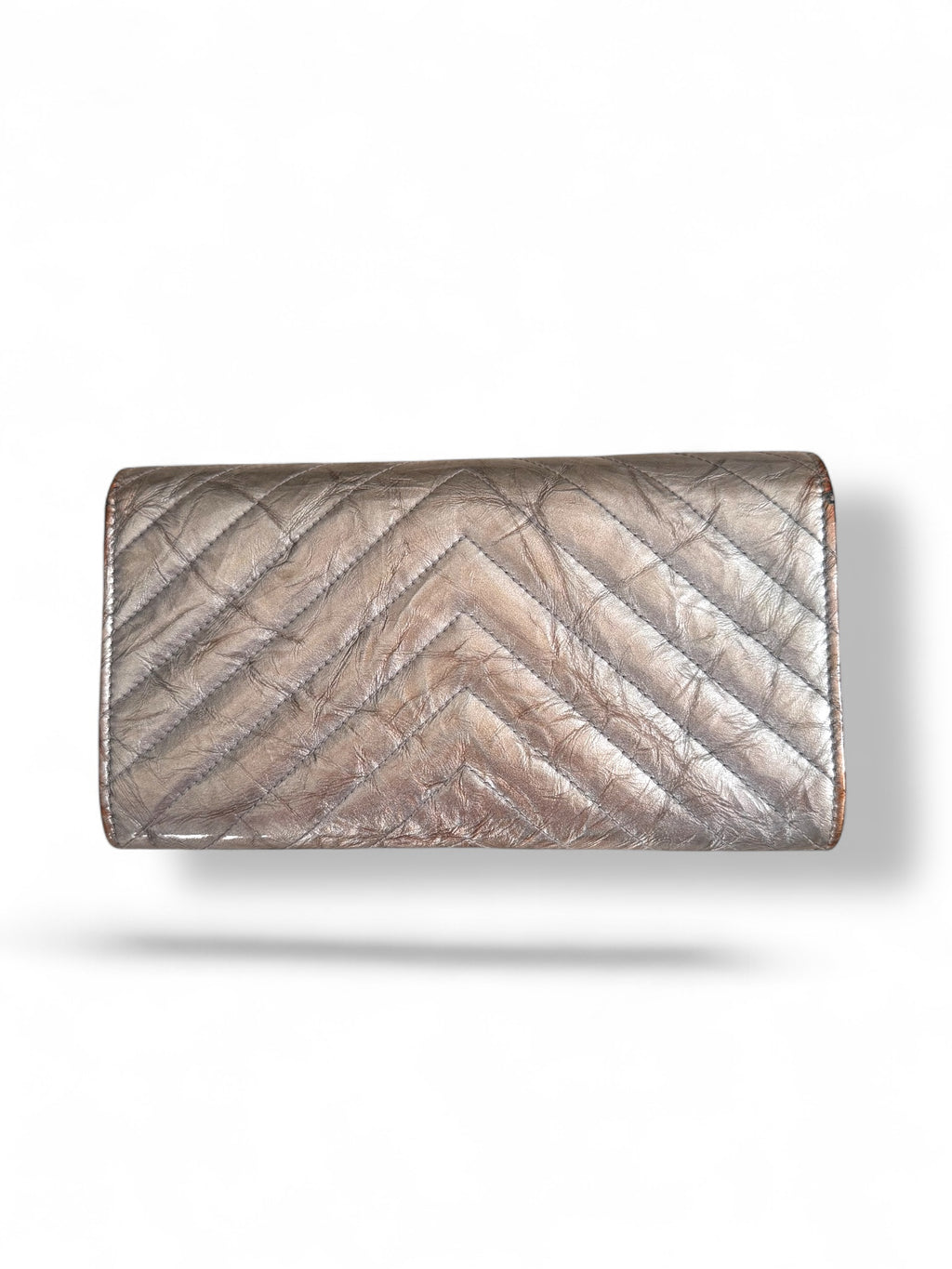 Portafoglio Continental Chevron Argentato Chanel