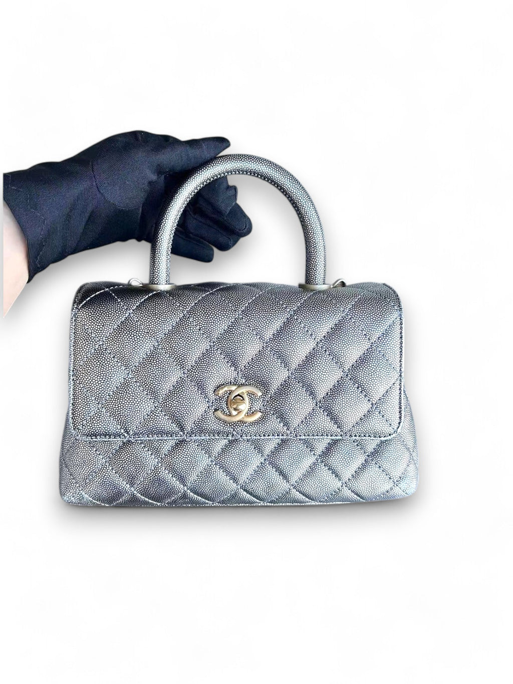 Borsa Chanel Caviar Coco Handle Small