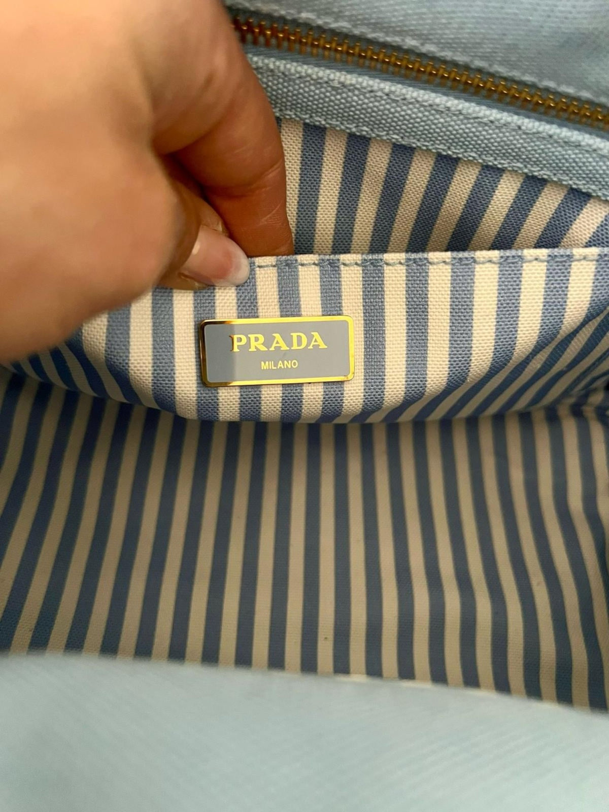 Prada Light Blue Canvas Bag