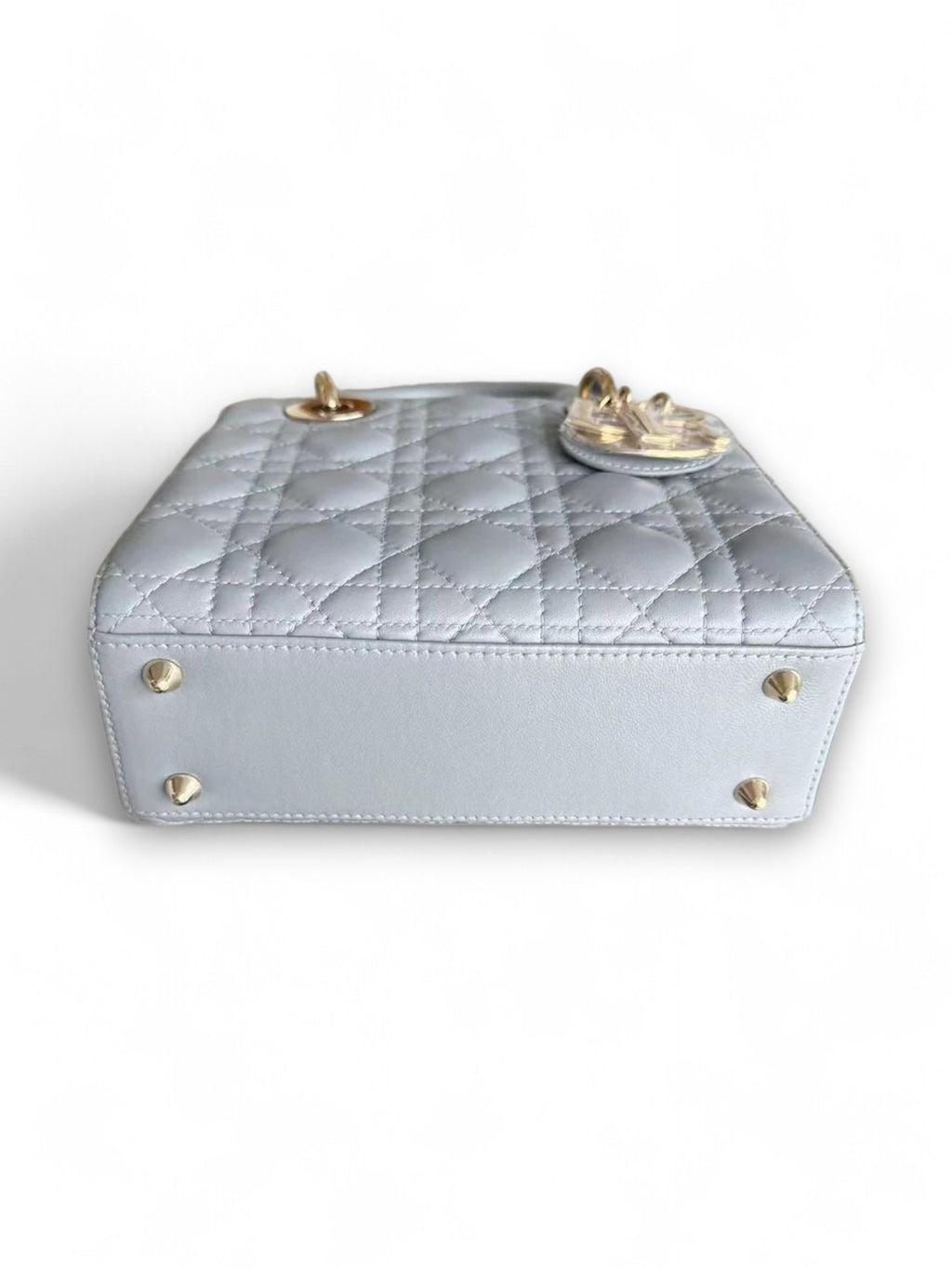 Borsa Lady Dior Small in Agnello Cannage Grigio