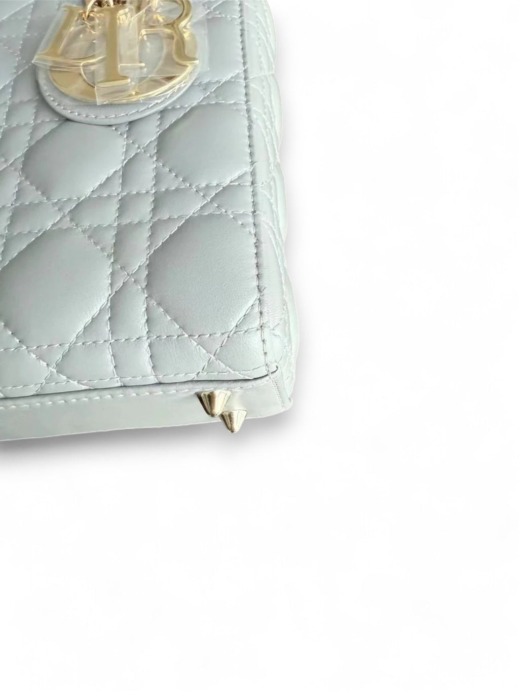 Borsa Lady Dior Small in Agnello Cannage Grigio