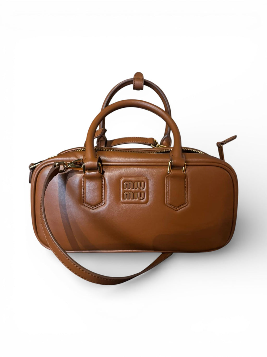 Borsa Arcadie Large cognac Miu Miu
