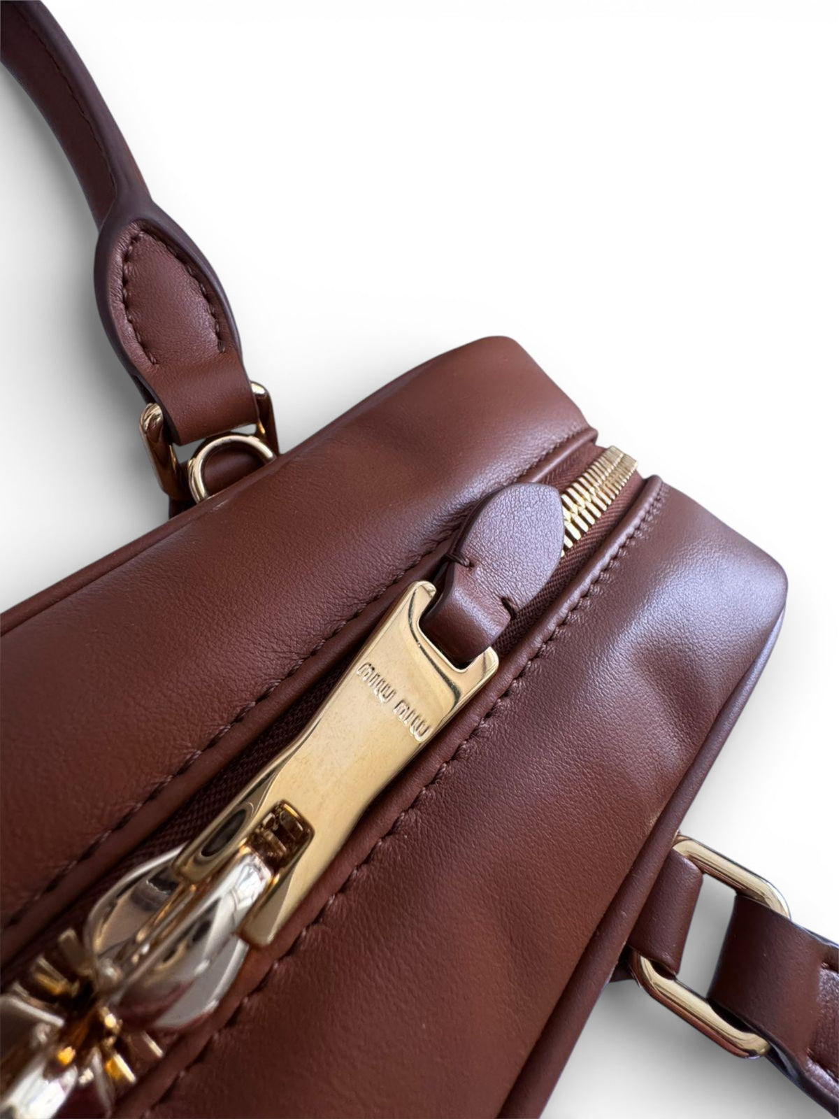 Borsa Arcadie Large cognac Miu Miu