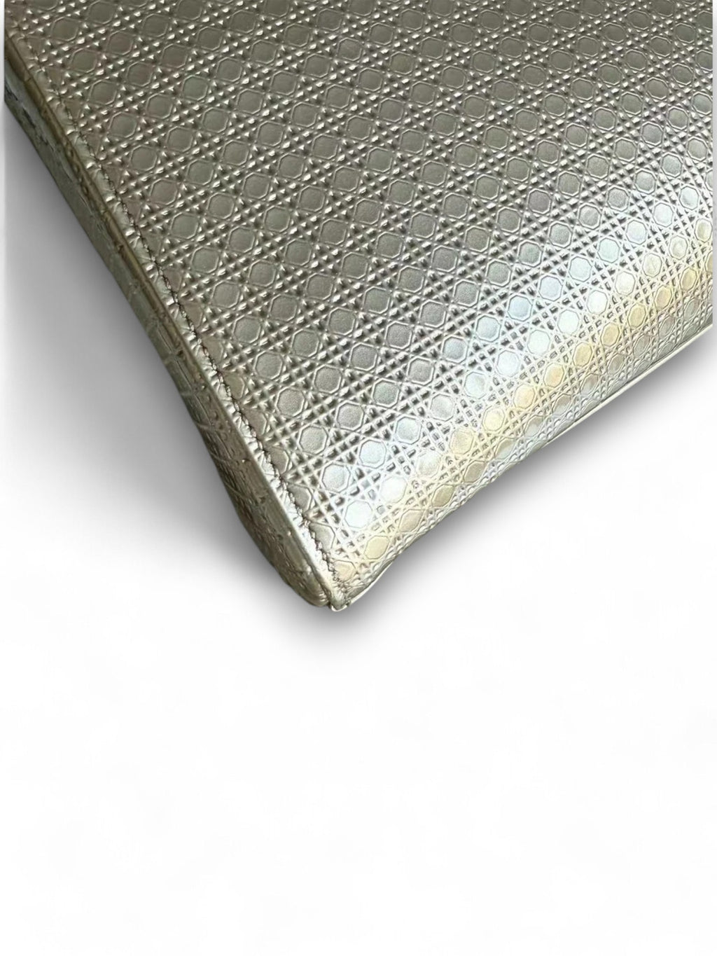 Lady Medium Bag in Metallic Micro Cannage